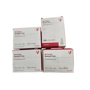 Lot of 4 Bontrager Standard Bicycle Tubes 700x20-25c 48mm Presta Valve NOS NIB